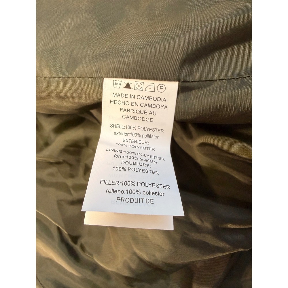 Michael Kors Women's Olive Green Chevron Quilted Puffer Vest Mock Neck Large Y2K - Picture 4 of 6